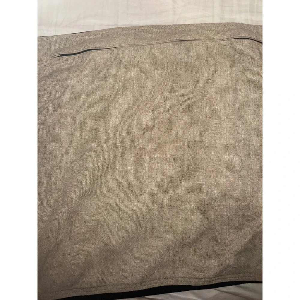 2 Crate & Barrel Laundered Linen Pillow Covers 20x20 Ink Black Square Textured